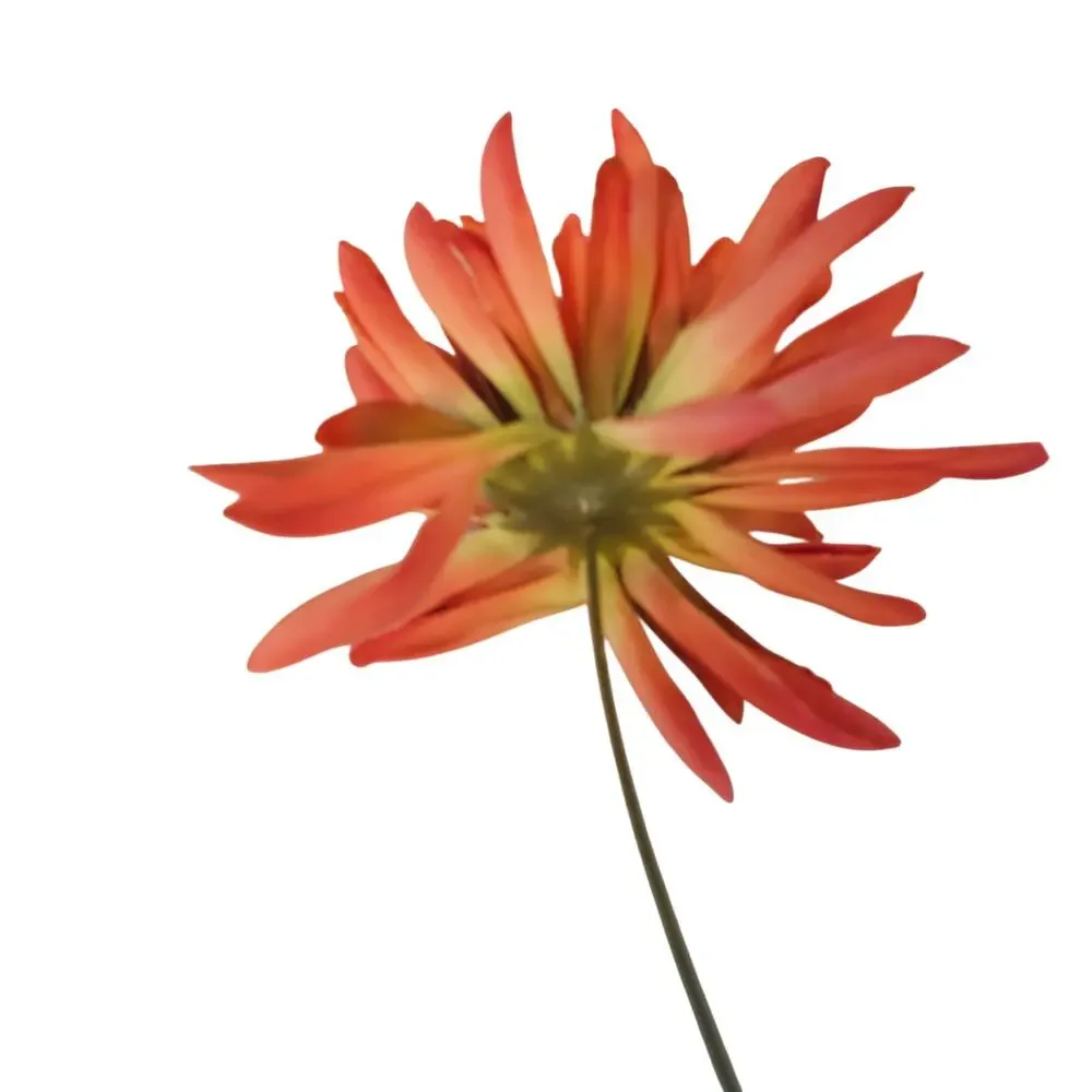 18 Orange Pink Coral Artificial Spider Mum Chrysanthemum Flower Stems Fall
